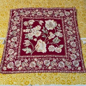 Vintage April Cornell 24” Euro Sham Red Floral